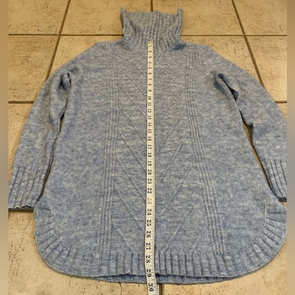 Reitmans Light Blue/ Gray Turtleneck Sweater, Cable Knit, Size M/M - Picture 5 of 5